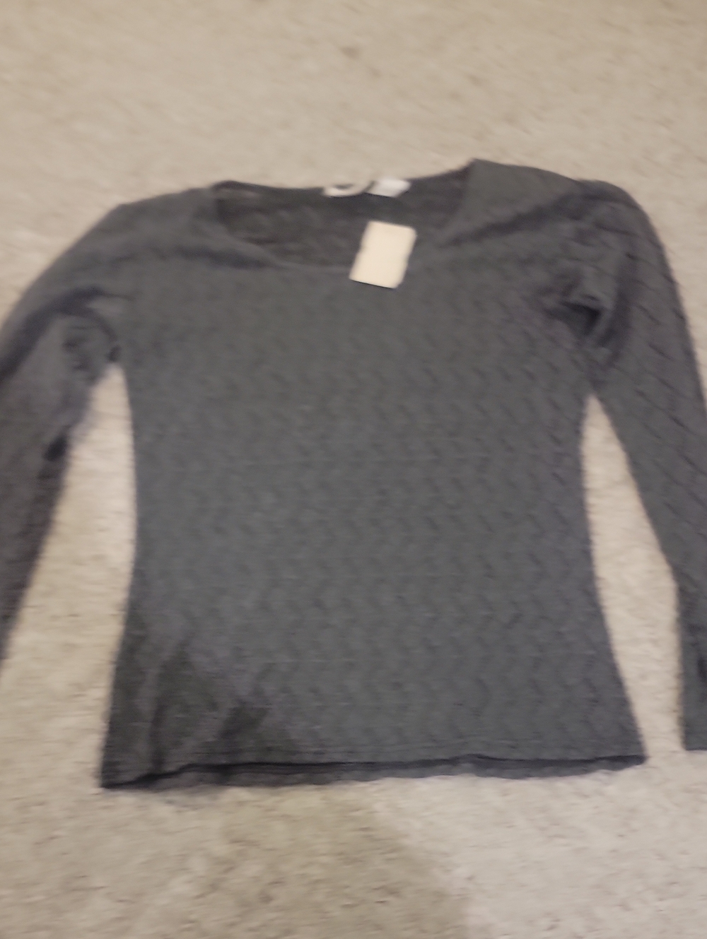 Saks Fifth Avenue Women's Long-Sleeve Textured Top - Charcoal